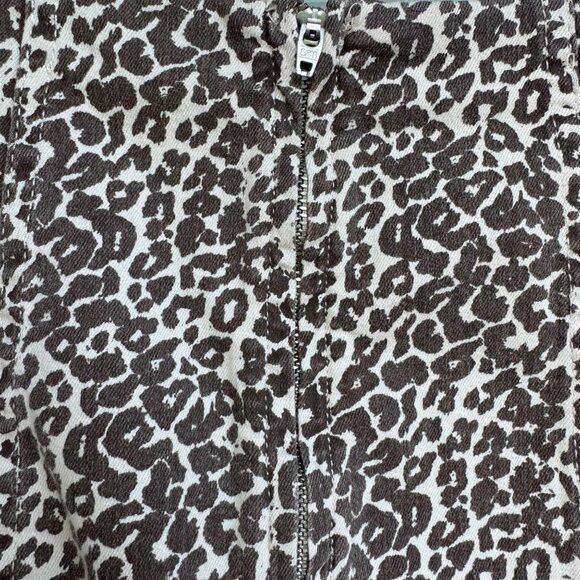 Free People Modern Femme Mini Skirt 2 Leopard Cheetah Print Animal Print Zipper - Picture 11 of 11